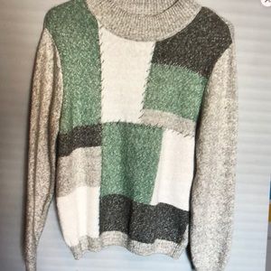 ALFRED dunner patchwork sweater size petite large
